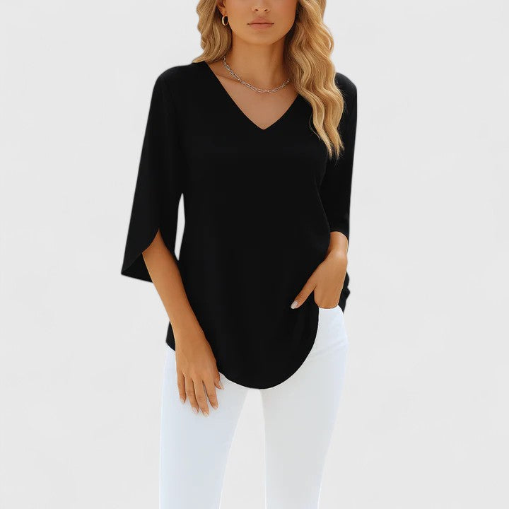 Ainsley | Sophisticated V-Neck Blouse