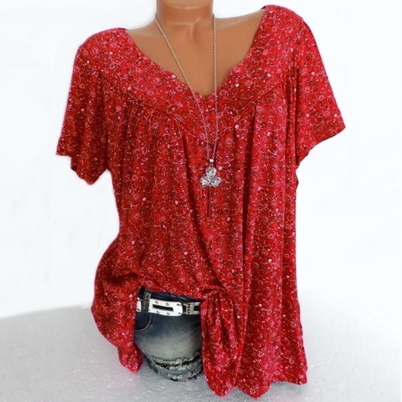 Flovessa | Printed V Neck Shirt