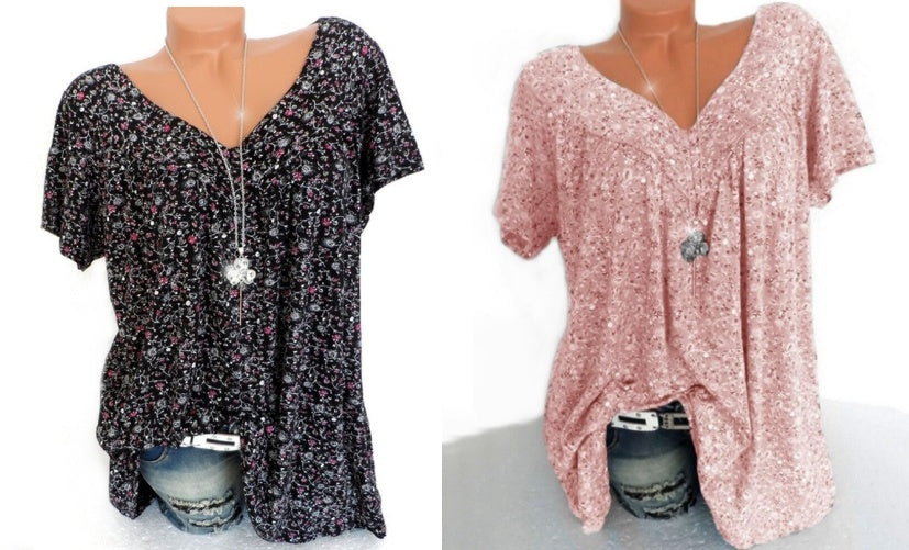 Flovessa | Printed V Neck Shirt