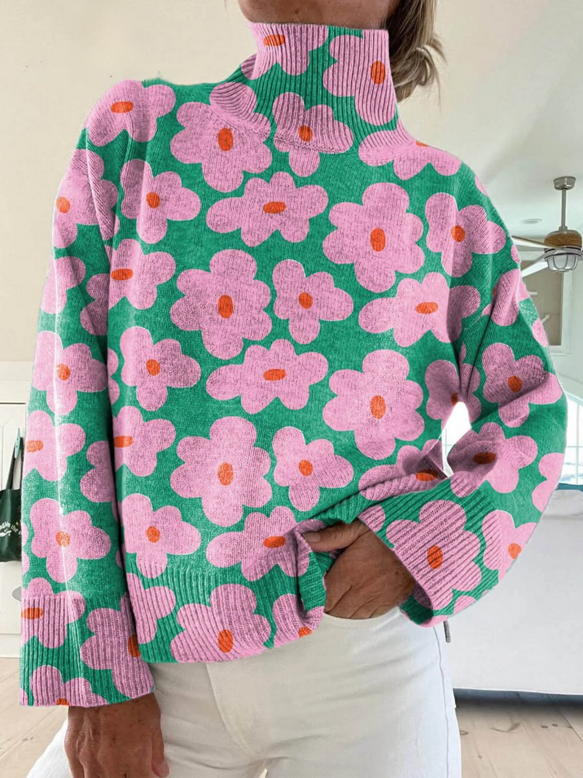 Florangel | Floral Turtleneck Sweater
