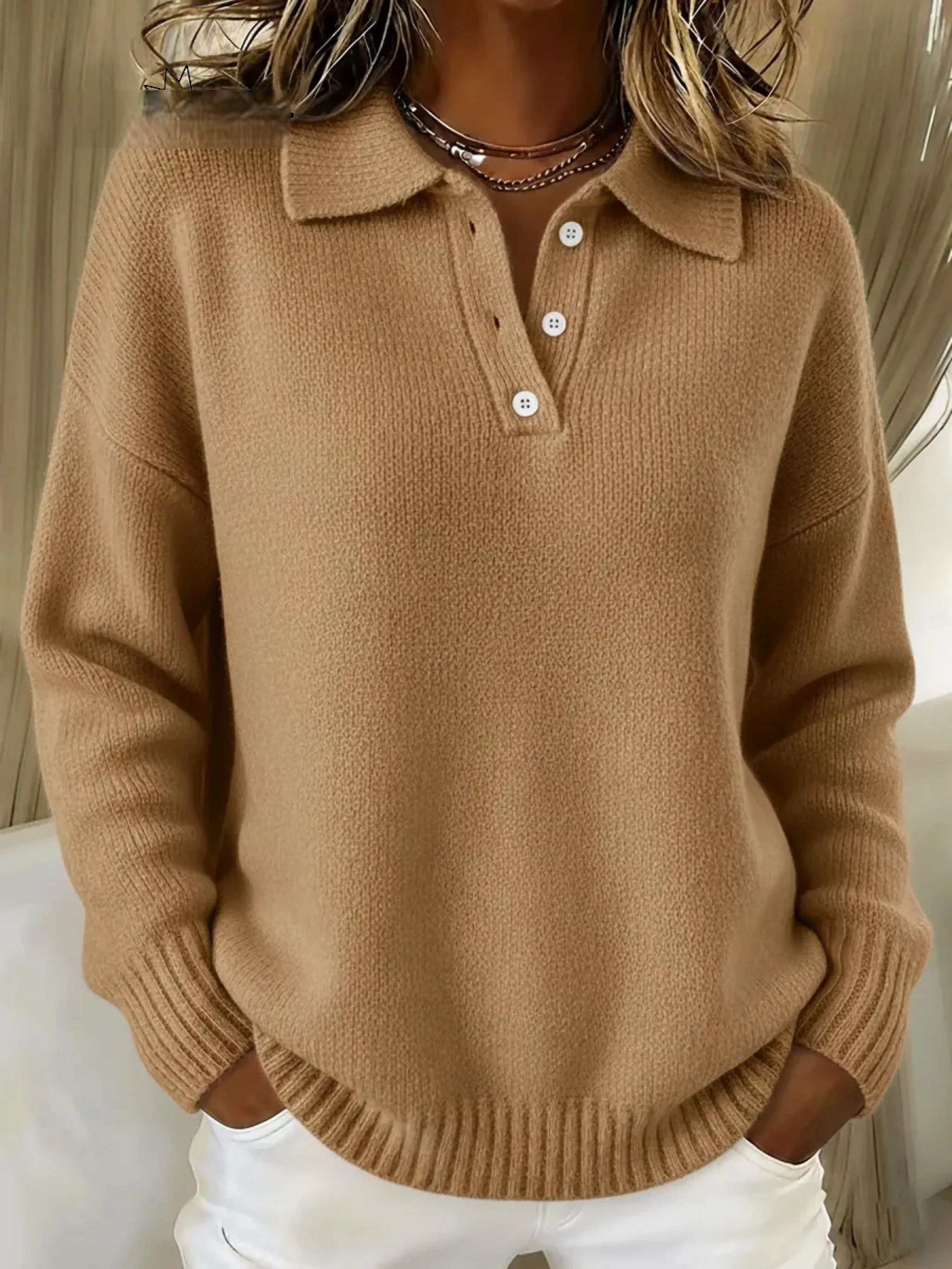 Buttonelle | Classic Buttoned Turtleneck Sweater