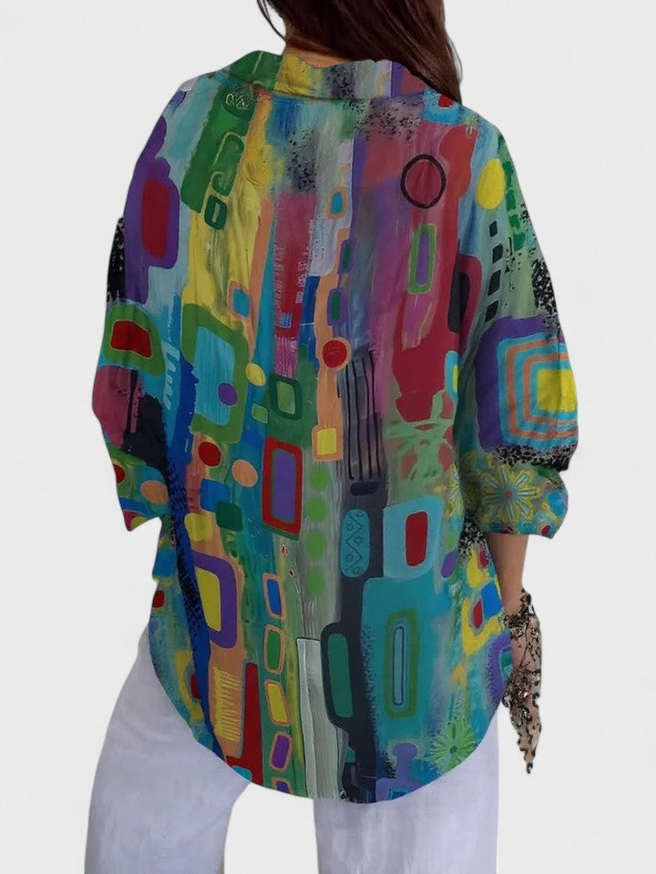 Jessica | Elegant Geometric Pattern Blouse