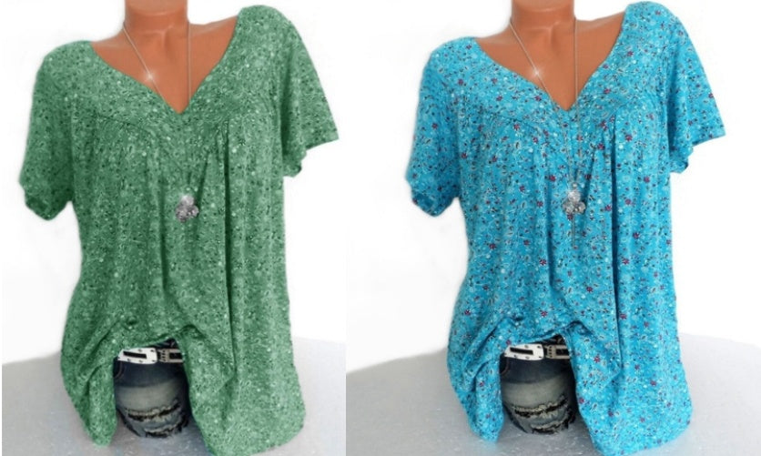 Flovessa | Printed V Neck Shirt