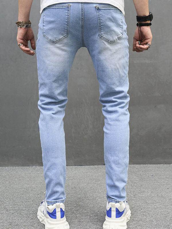 Light  Straight Leg Casual Jeans