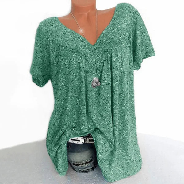 Flovessa | Printed V Neck Shirt
