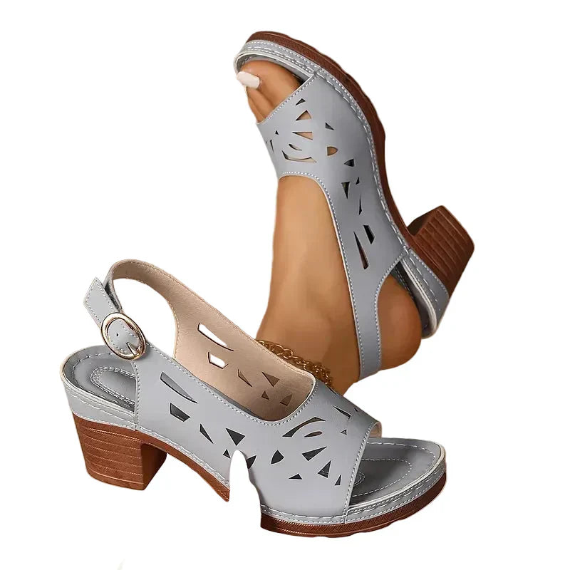 Cristy - Ankle Strap loafer With Block Heel