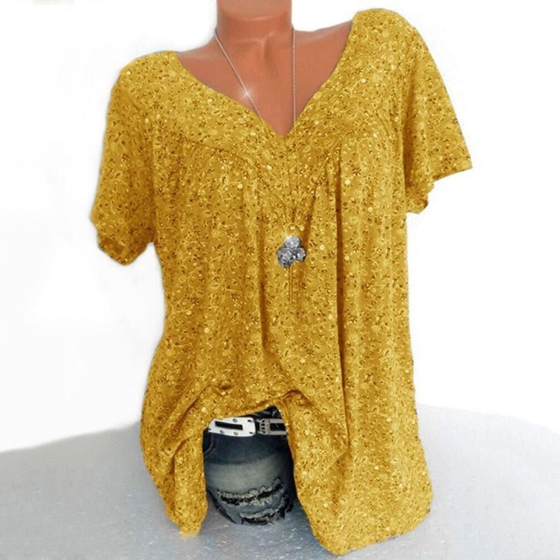 Flovessa | Printed V Neck Shirt