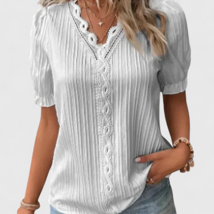 Arienne | Elegant V-Neck Blouse