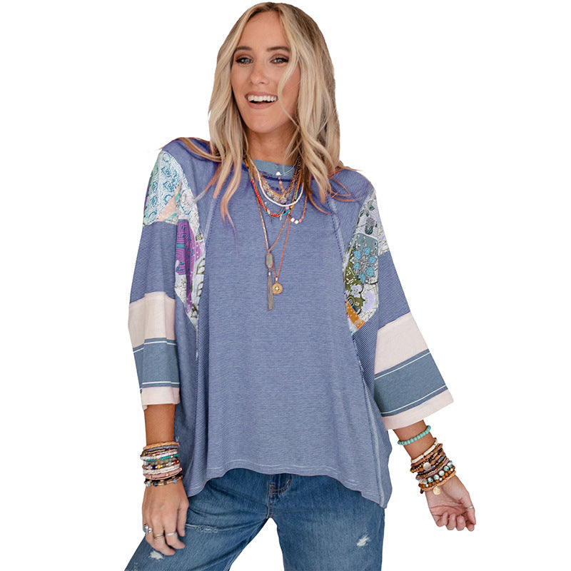 Balvessa | Patchwork Batwing Top