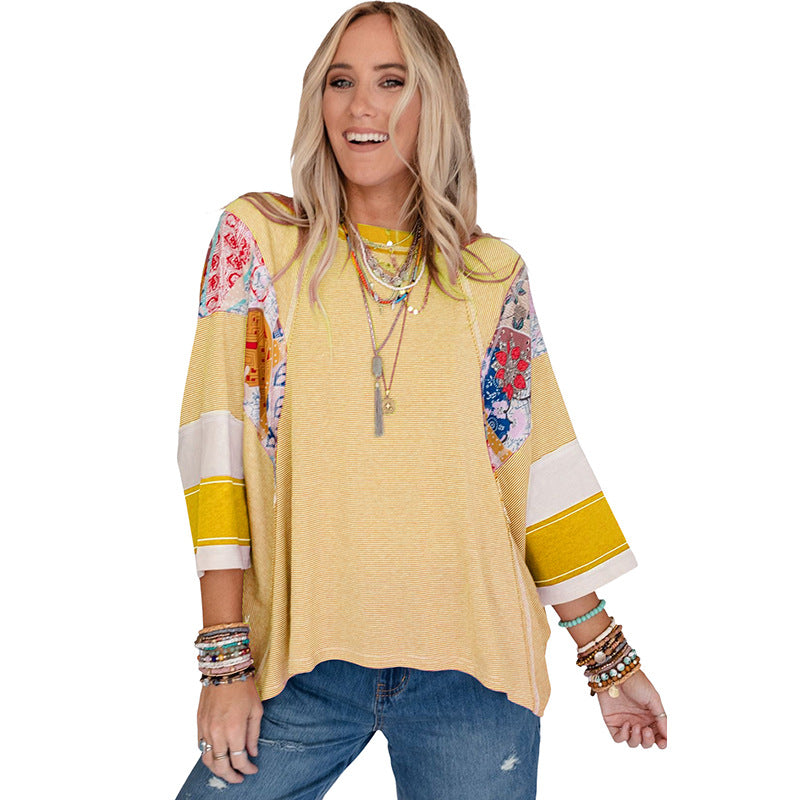 Balvessa | Patchwork Batwing Top