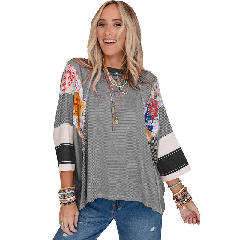 Balvessa | Patchwork Batwing Top