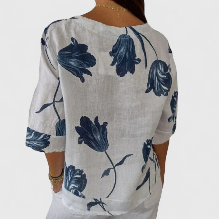 Karoline | Elegant Floral Print Blouse