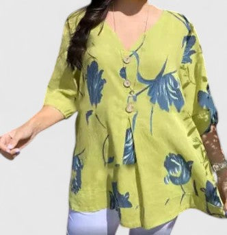 Karoline | Elegant Floral Print Blouse