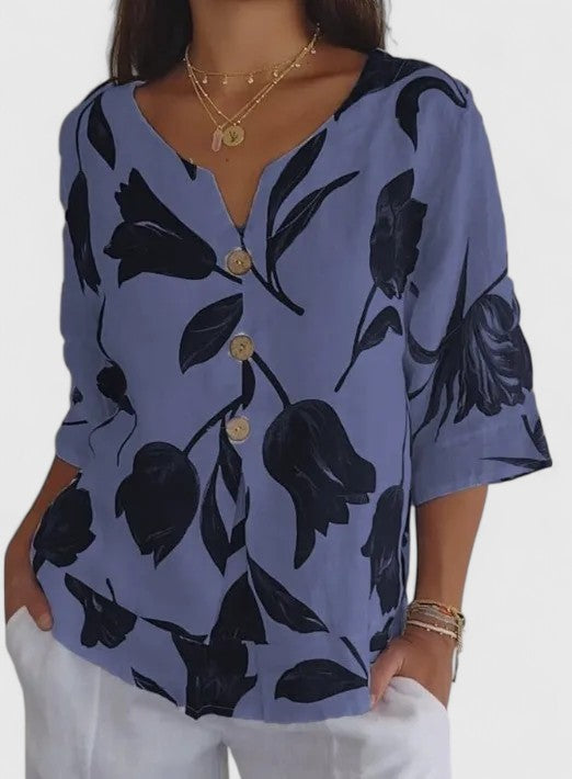 Karoline | Elegant Floral Print Blouse