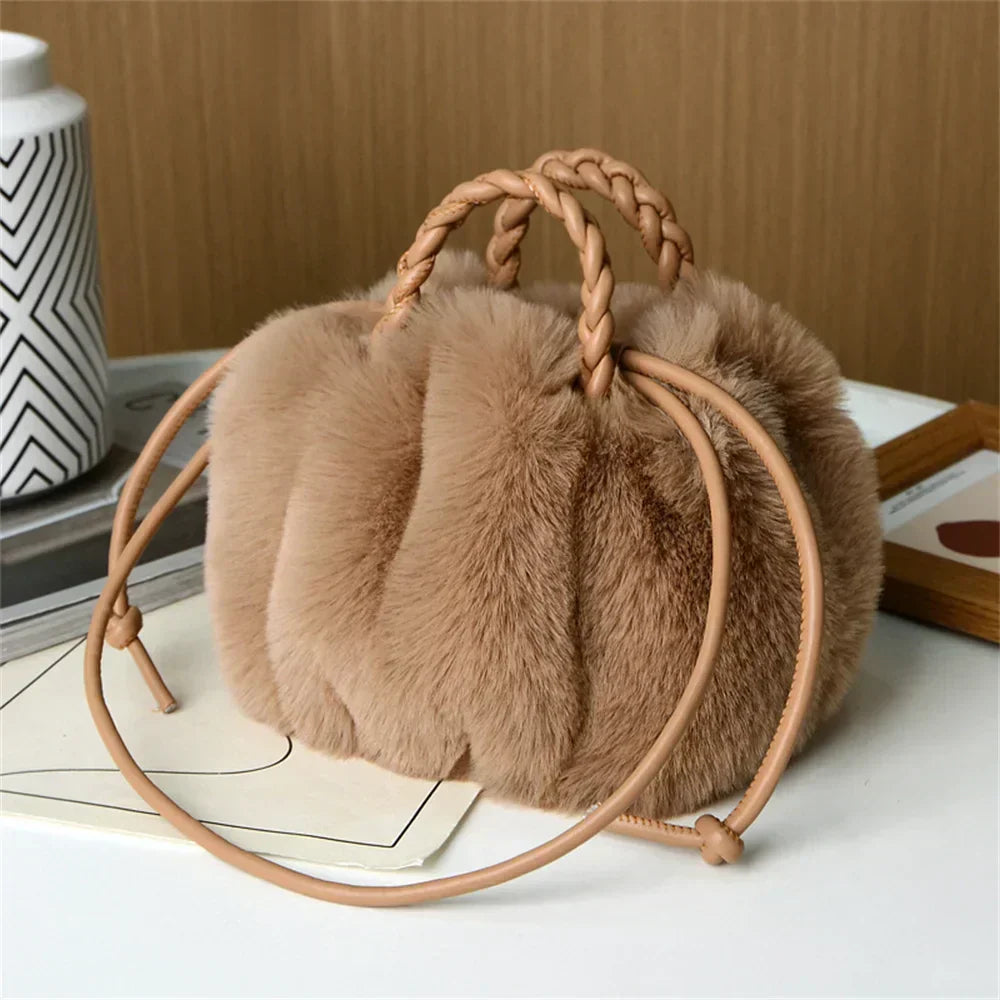 Marilyn | Plush Pumpkin Shoulder Tote