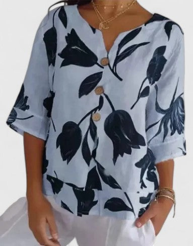 Karoline | Elegant Floral Print Blouse
