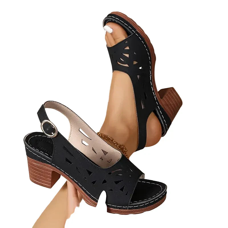 Cristy - Ankle Strap loafer With Block Heel