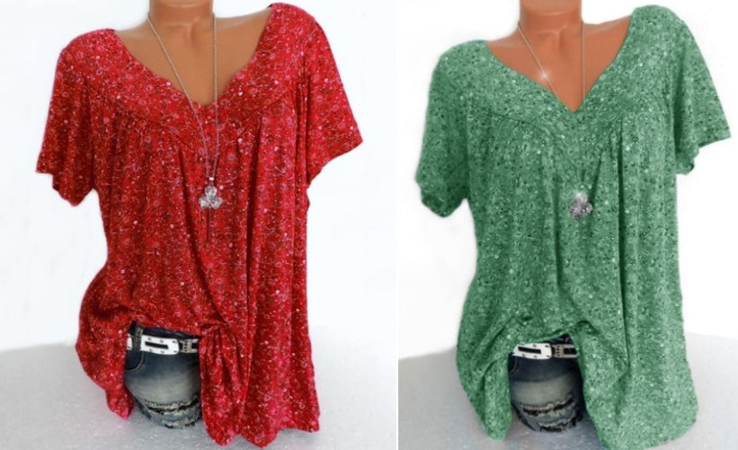 Flovessa | Printed V Neck Shirt