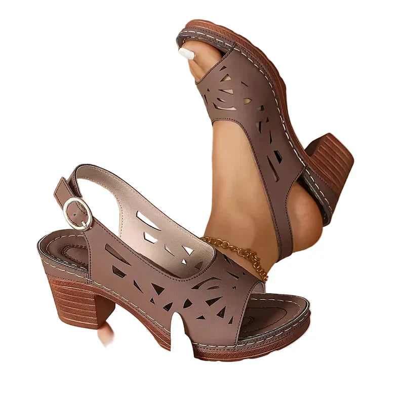 Cristy - Ankle Strap loafer With Block Heel