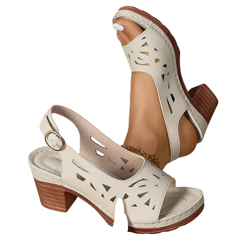 Cristy - Ankle Strap loafer With Block Heel