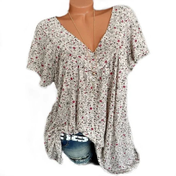Flovessa | Printed V Neck Shirt