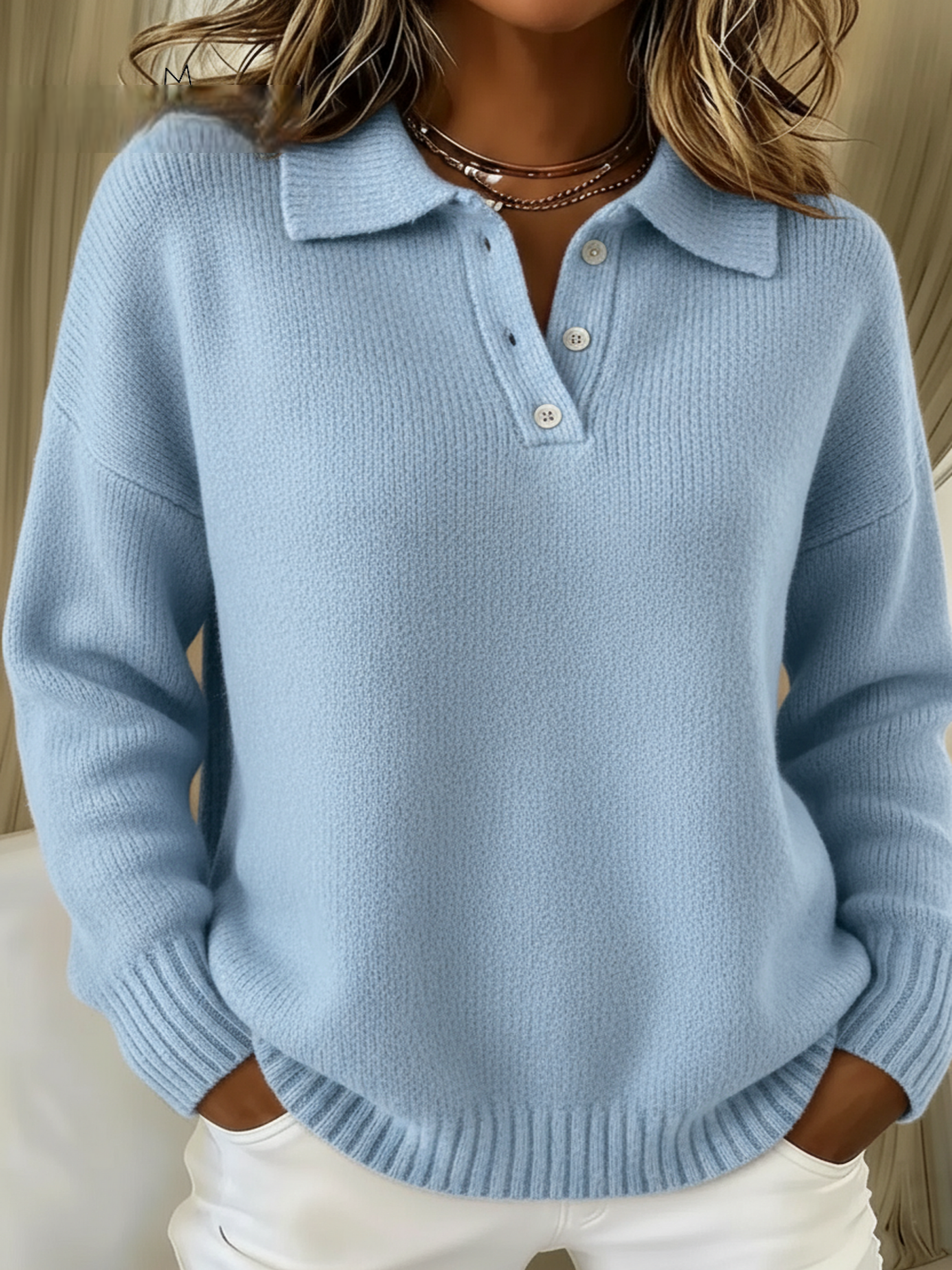 Buttonelle | Classic Buttoned Turtleneck Sweater