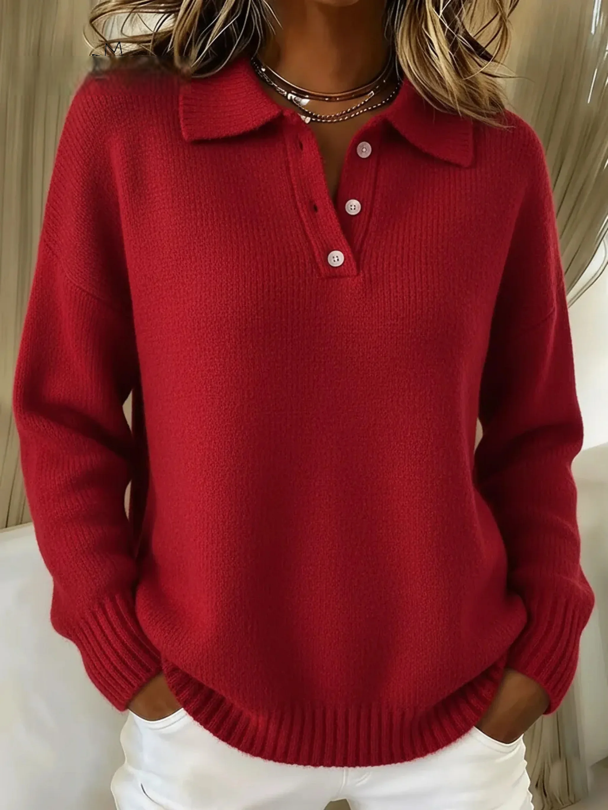 Buttonelle | Classic Buttoned Turtleneck Sweater